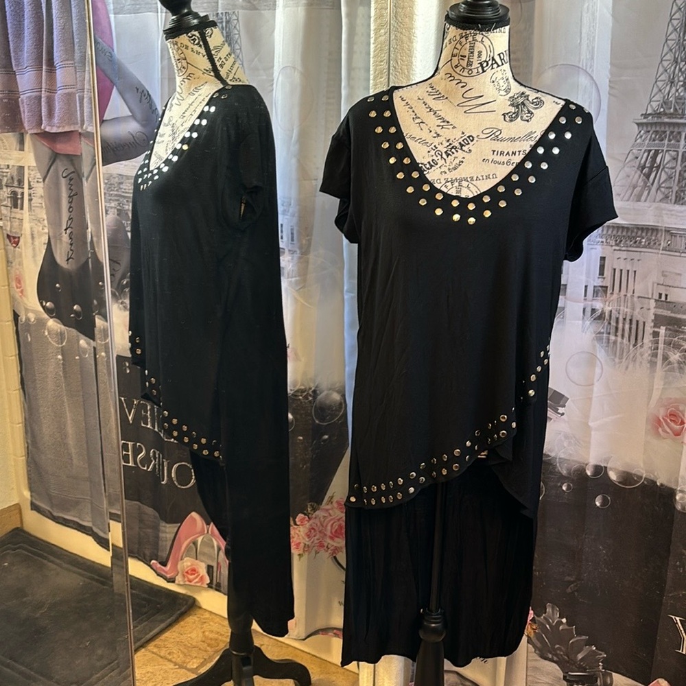 NWT  C. Oliver Tunic Hi-Lo Blouse